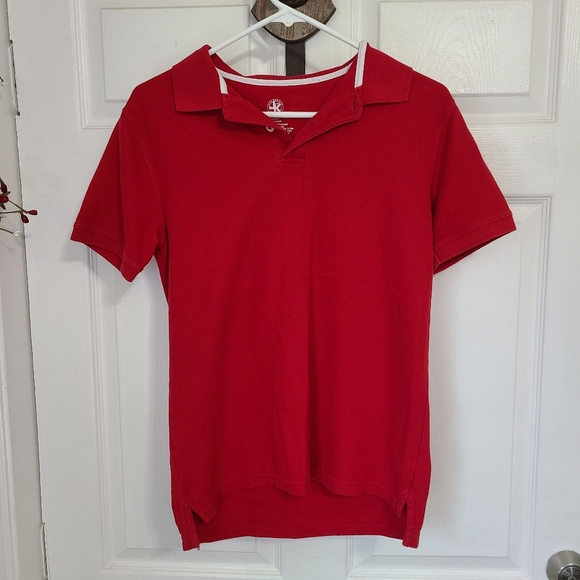 (1561) J. Khakis Youths Short Sleeve Polo Shirt, Size: Large Color: Red (NWOT) - Picture 6 of 14